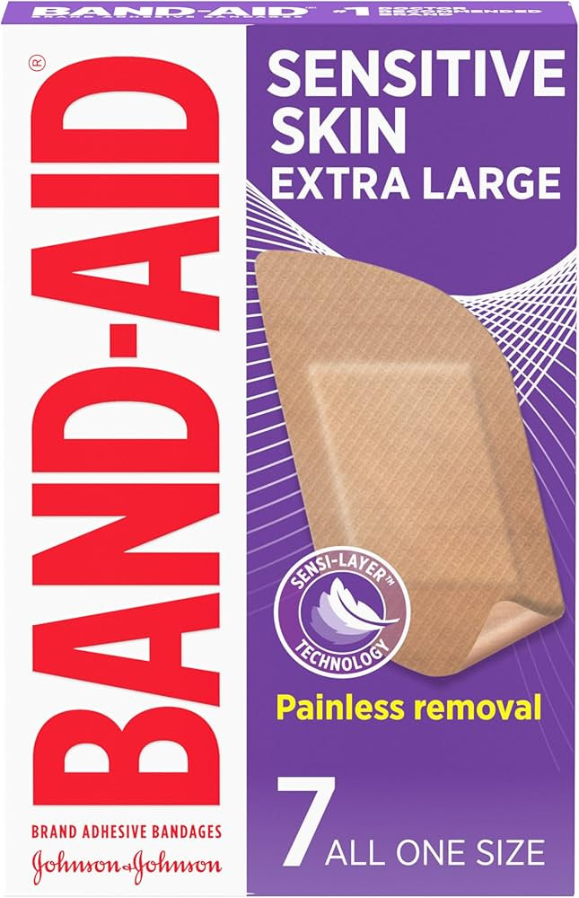 Band-Aid Brand Adhesive Bandages for Sensitive Skin, Hypoallergenic First Aid Bandages with Painl... | Amazon (US)