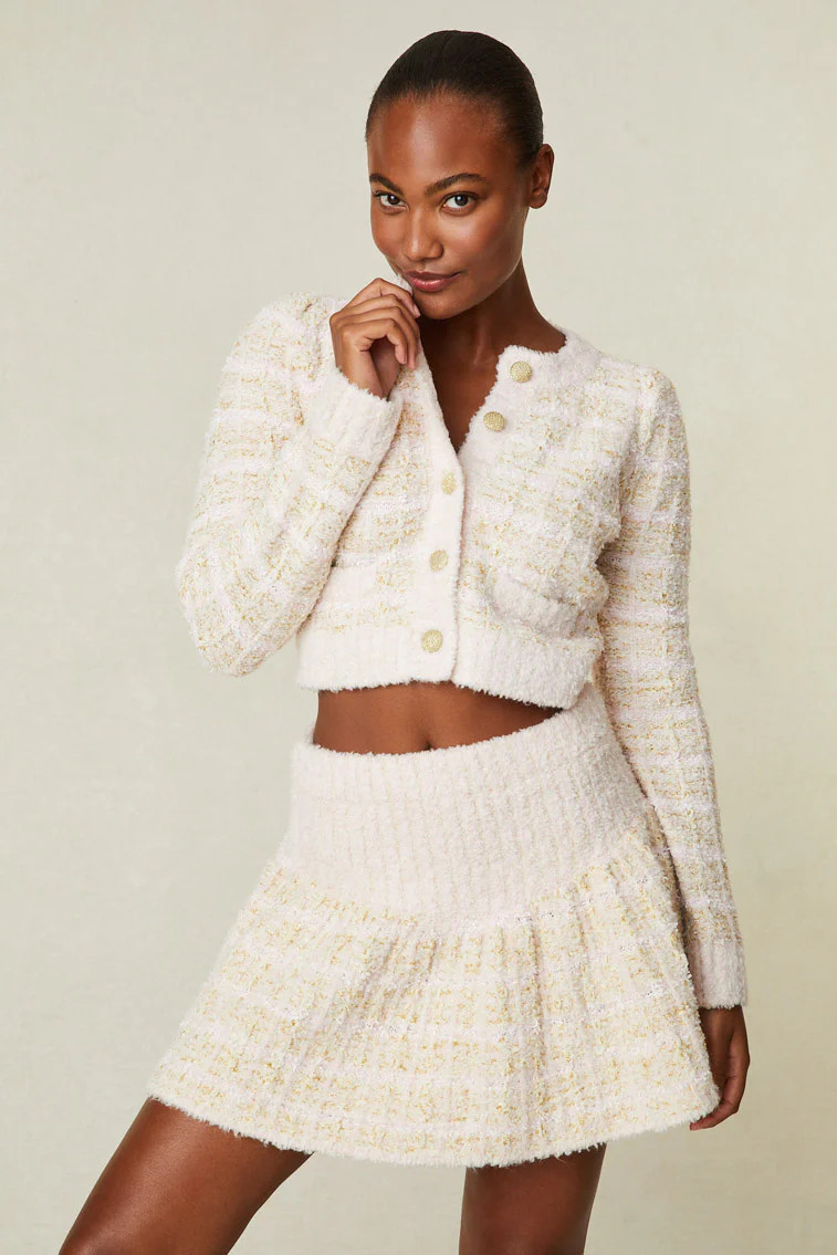 Saxson Tweed Cardigan | LOVESHACKFANCY