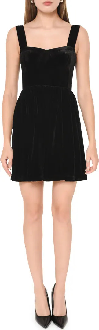 WAYF Nancy Velvet Skater Minidress | Nordstrom | Nordstrom
