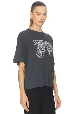 ANINE BING Cohen Leopard Tee in Washed Black from Revolve.com | Revolve Clothing (Global)
