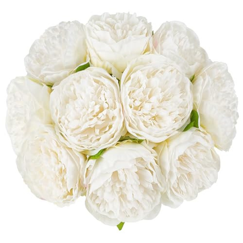 Mkono Peony Artificial Flowers 2 Packs 10 Heads Fake Peonies Flowers with Stems Real Touch Faux Silk Floral Arrangements for Home Table Decoration Party Bride Bouquet Wedding Gifts | Amazon (US)