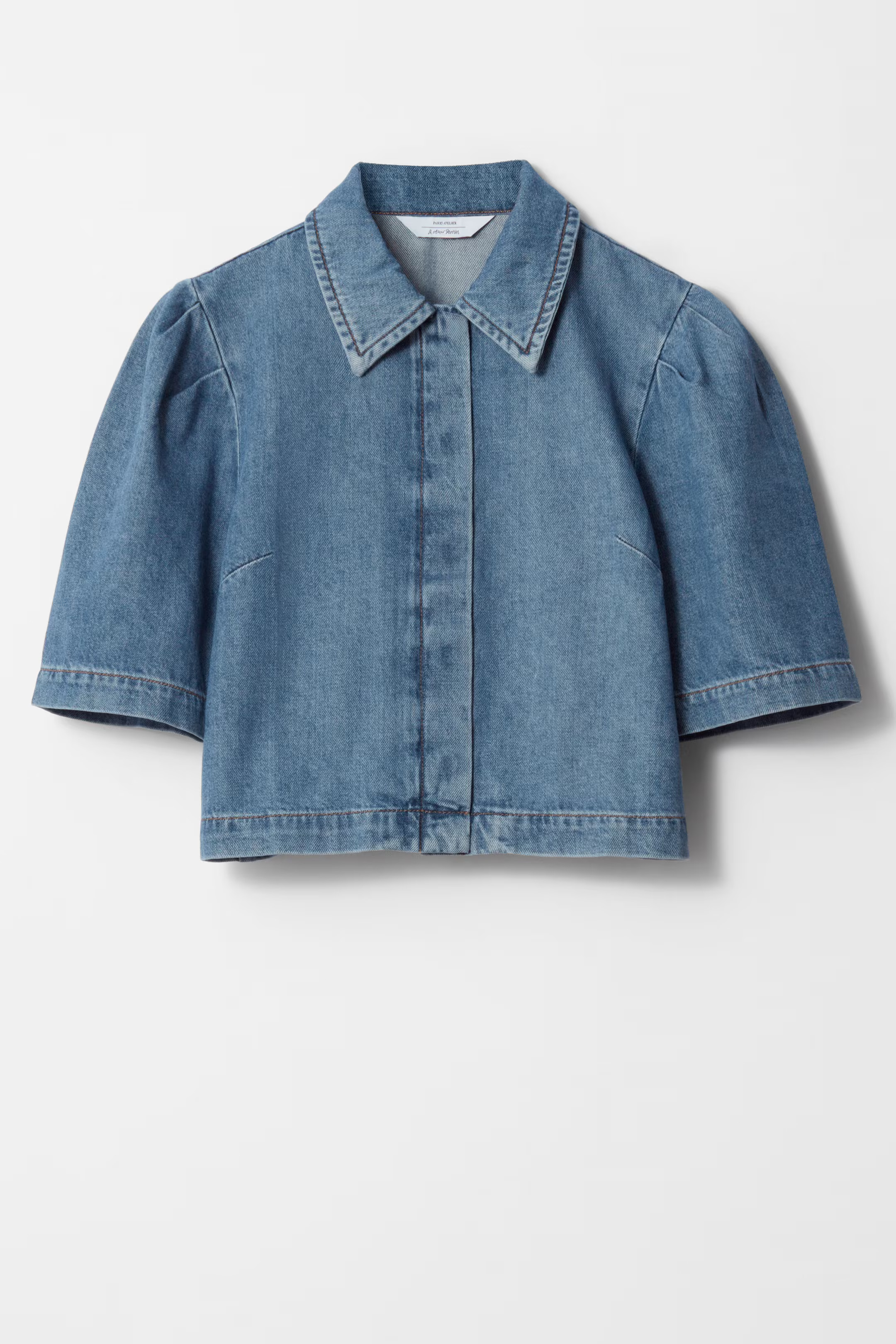 Denim blouse met pofmouwen | H&M (DE, AT, CH, NL, FI)