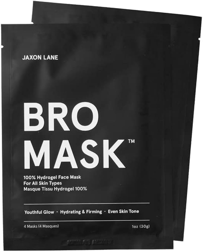 BRO MASK: Korean Face Mask for Men | 2 Pc. Hydrating Anti Aging Sheet Masks Contains Vitamin C, V... | Amazon (US)