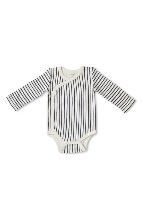Pehr Stripes Away Long Sleeve Bodysuit in Ink at Nordstrom, Size 12-18M | Nordstrom
