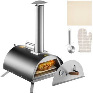 VEVOR Outdoor Pizza Oven 12",Wood Fired Oven with Feeding Port,Wood Pellet Burning Pizza Maker Ov... | Vevor