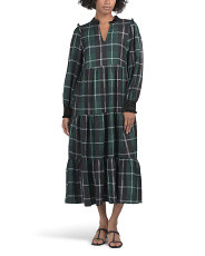 Long Sleeve Tiered Plaid Dress | Casual Dresses  | Marshalls | Marshalls