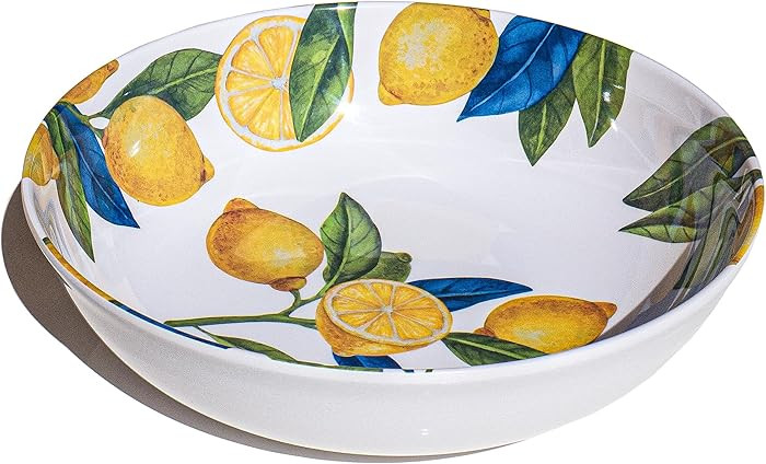 Lemon Orchard 11.9'' Melamine Serving Bowl Durable Indoor/Outdoor, Shatter-Resistant, and Dishwas... | Amazon (US)