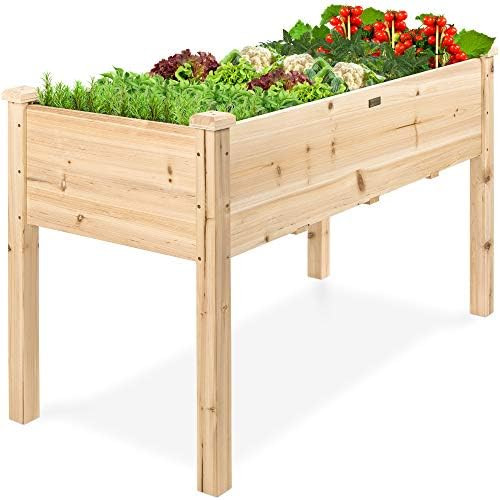 Best Choice Products 48x24x30in Raised Garden Bed, Elevated Wood Planter Box Stand for Backyard, Pat | Amazon (US)