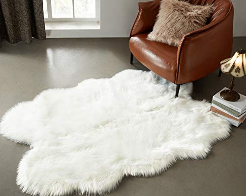 LEEVAN Faux Fur Sheepskin Shaggy Rug Silky Super Soft Area Rug Plush Fluffy Chair Cover Seat Floo... | Amazon (US)