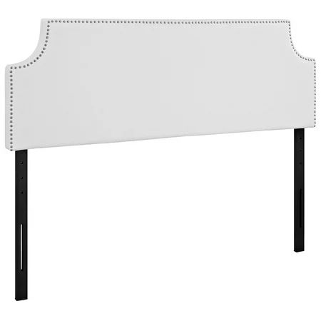 Modern Contemporary Urban Design Bedroom Queen Size Headboard, White, Faux Leather Wood | Walmart (US)