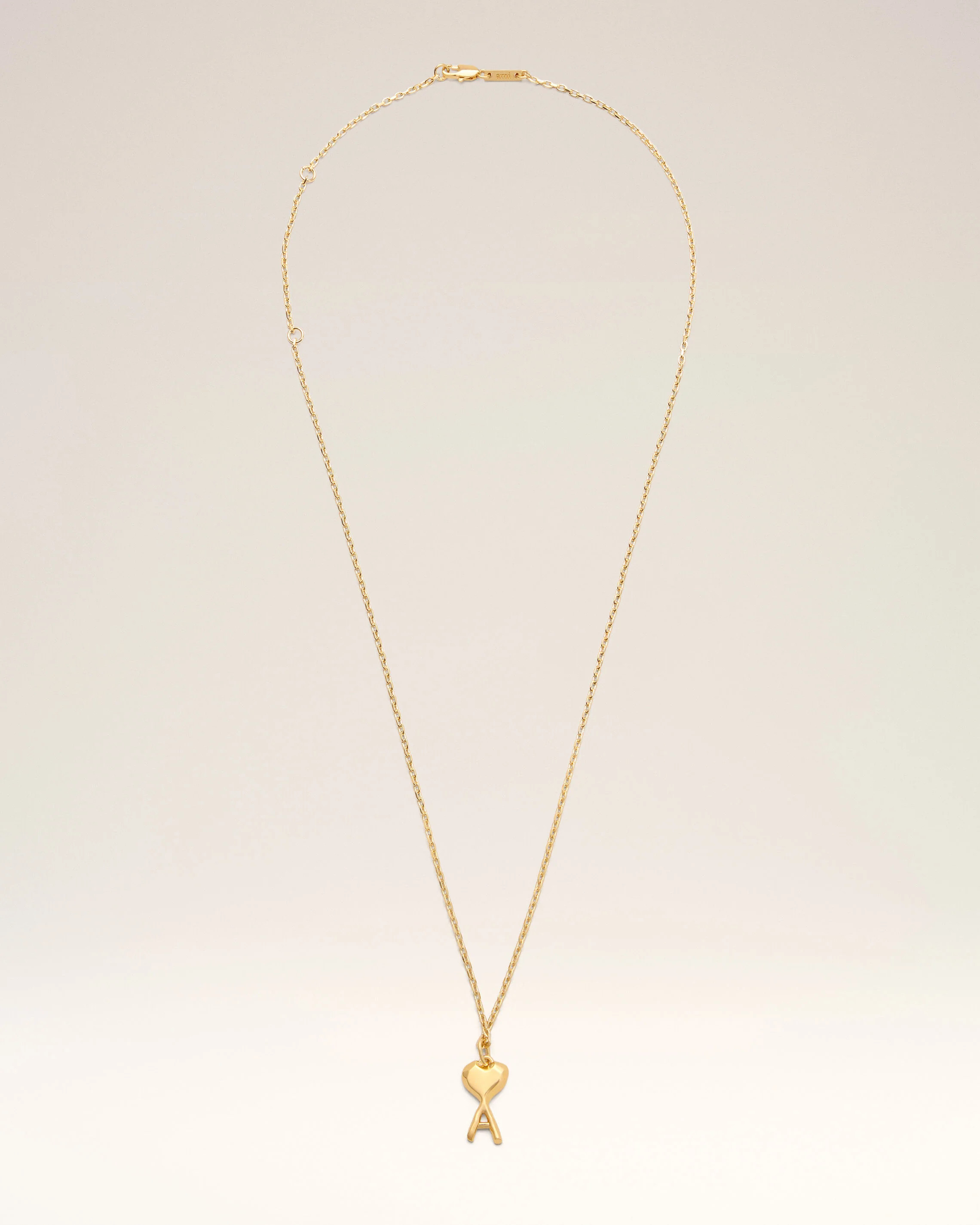 GOLD Gold Brass Thin Hammered Ami De Coeur Necklace | Ami Paris | AMI Paris FR