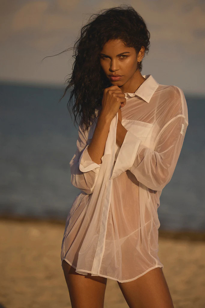 Sheer Effusion Button Down Long Sleeve | Alo Yoga (US)