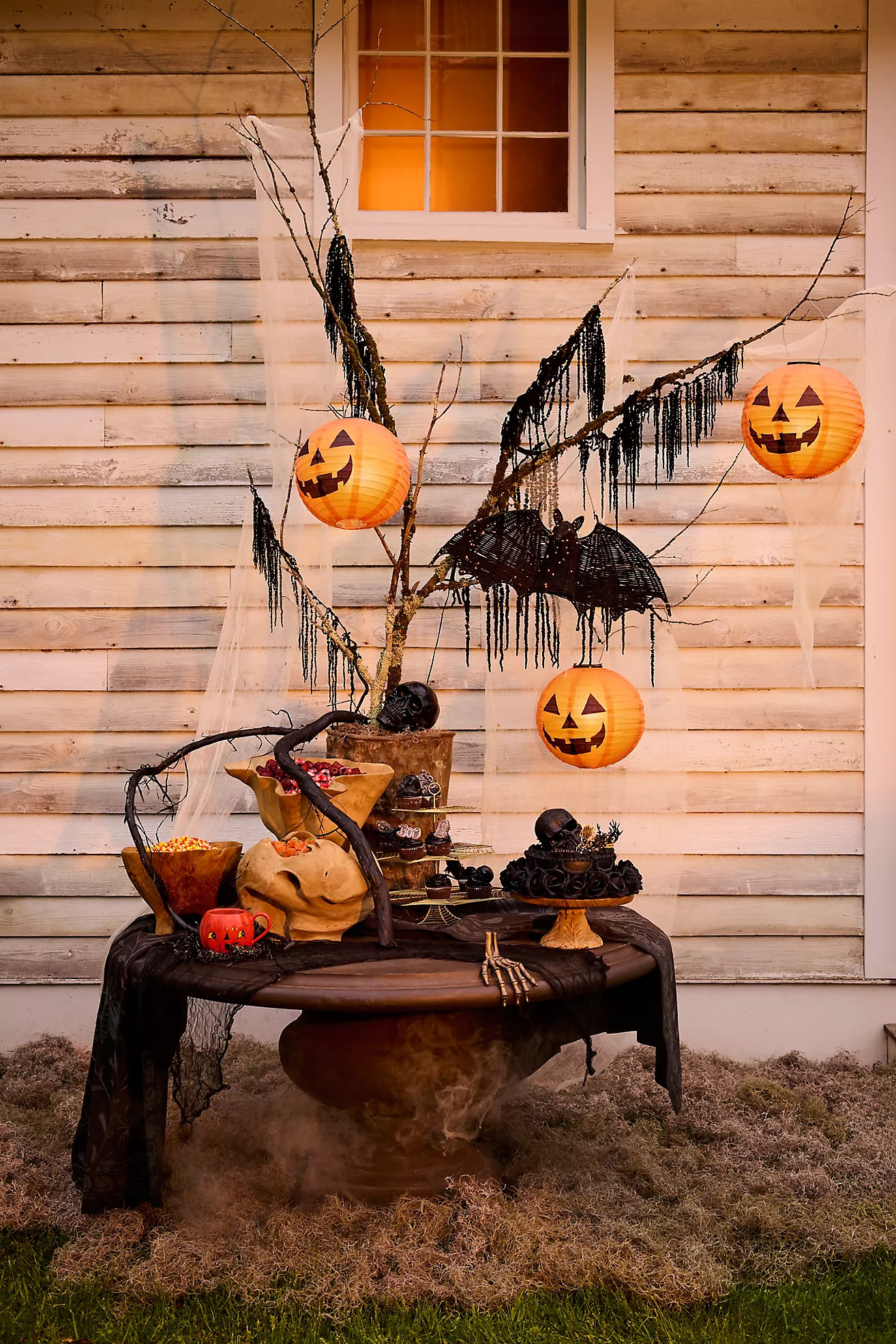 Jack-o’-Lantern Solar LED Globe Lantern | Terrain
