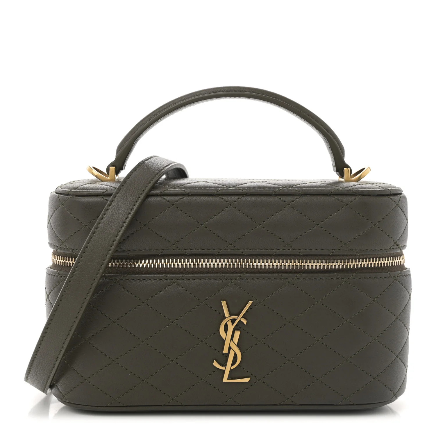 Lambskin Quilted Mini Gaby Vanity Case Light Musk | FASHIONPHILE (US)