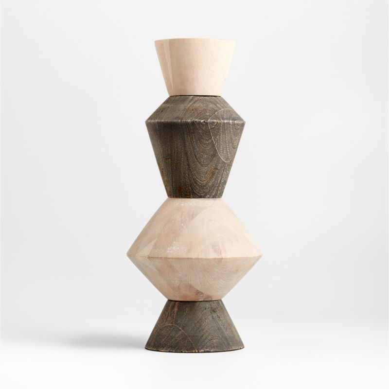 Talise 4-Tier Wood Sculpture 24" + Reviews | Crate & Barrel | Crate & Barrel