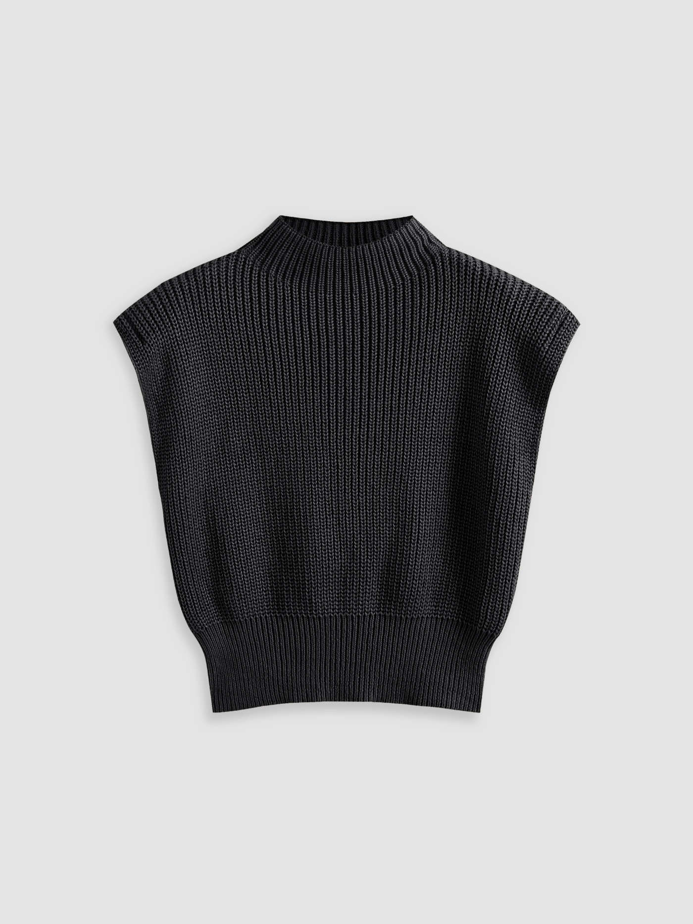 Solid High Neck Knit Vest | Cider