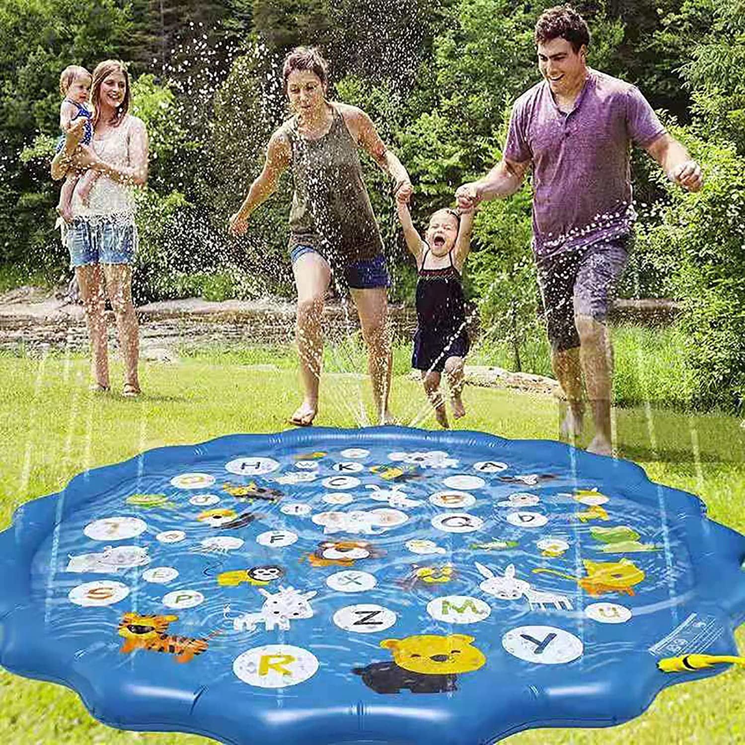 SUGIFT Splash Mat 68" Kids Outdoor Sprinkler Splash Pad, Blue | Walmart (US)