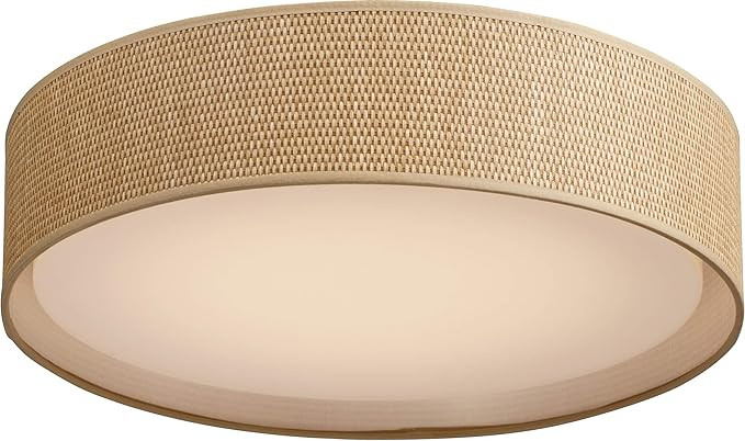 Maxim 10222GC Prime Acrylic & Grass Cloth Double Shade Drum LED Flush Mount, 3-Light 32.5 Total W... | Amazon (US)