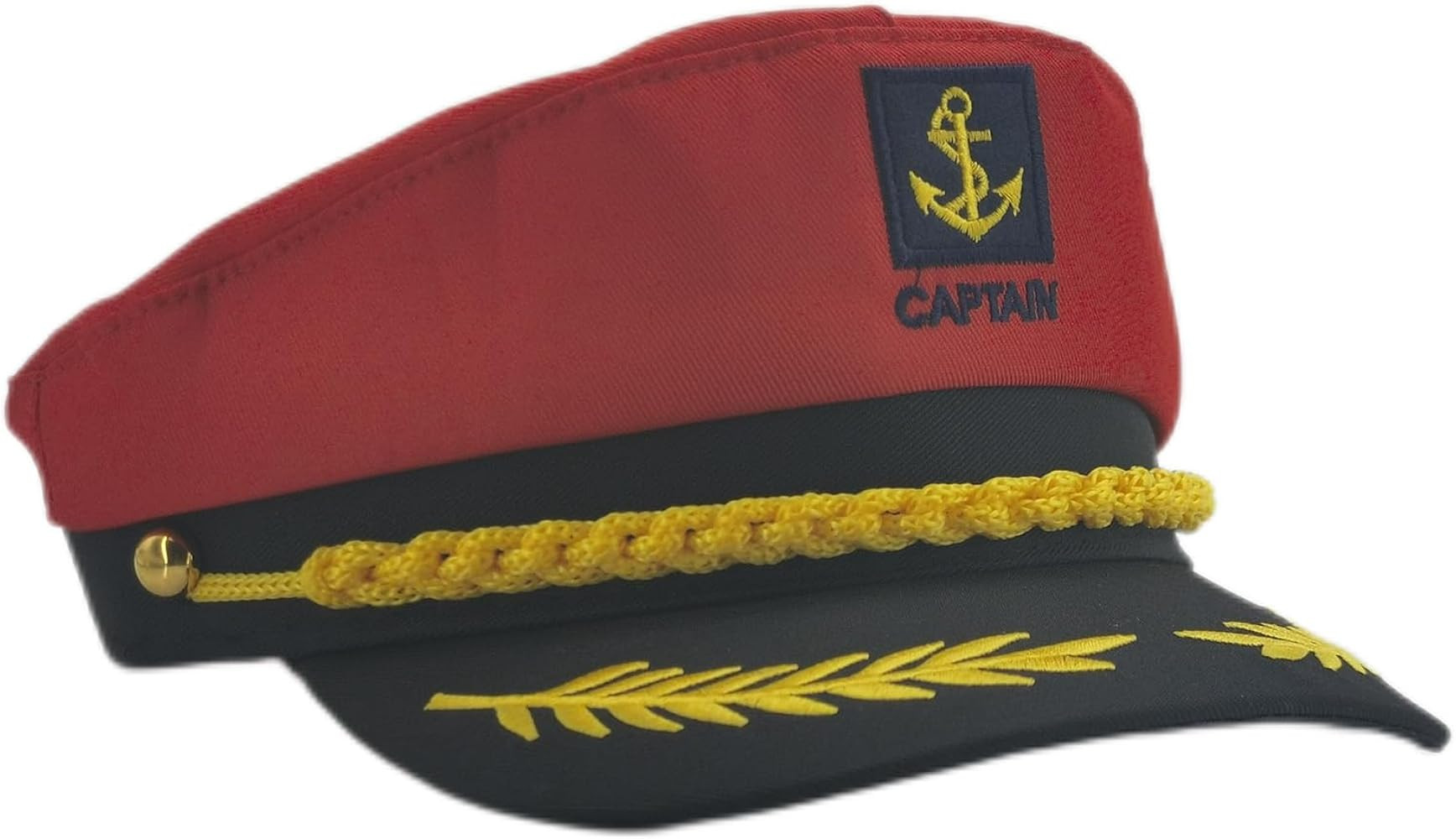IFJJ Captain hat,Adult Sailor hat,Navy Marine Cap Adjustable boat cap Costume Accessory (red) | Amazon (US)