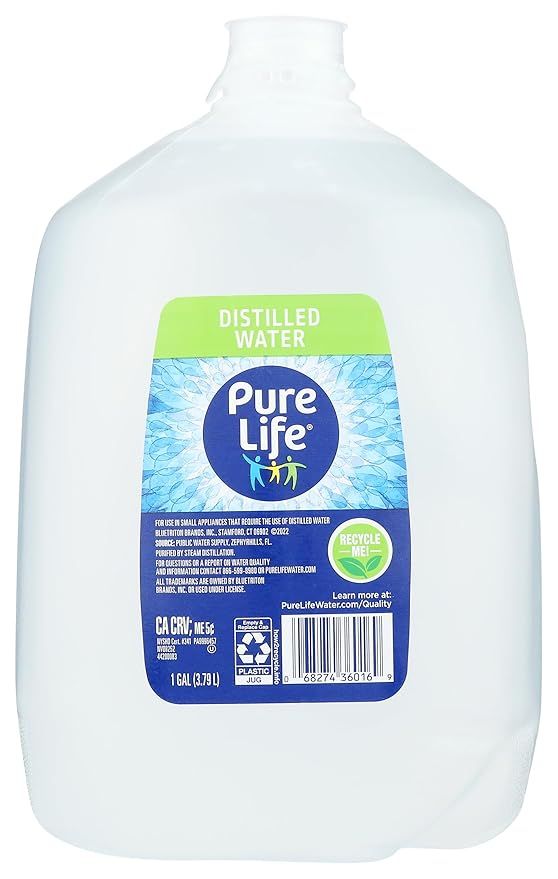 Pure Life Distilled Water, 1-Gallon, Plastic Bottled Water (1 Pack), Side Handle | Amazon (US)