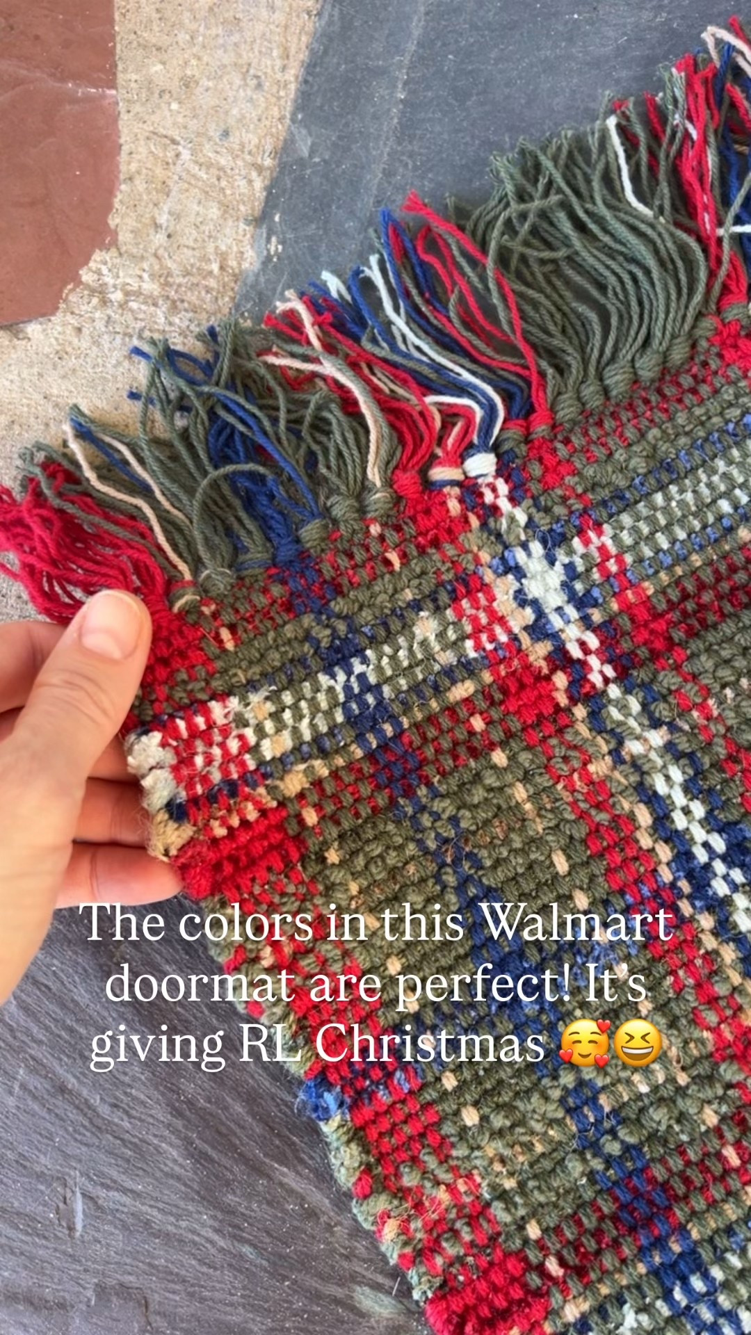 Walmart plaid layering rug is a budget friendly holiday update for your entryway! My plants are real and I’ve had the little spruce trees since last winter; I got them at Home Depot half off (the little boxwoods were half off last weekend! Cheaper than faux!) #walmarthome Christmas front porch patio idea Ralph Lauren

#LTKFindsUnder50 #LTKHoliday #LTKHome