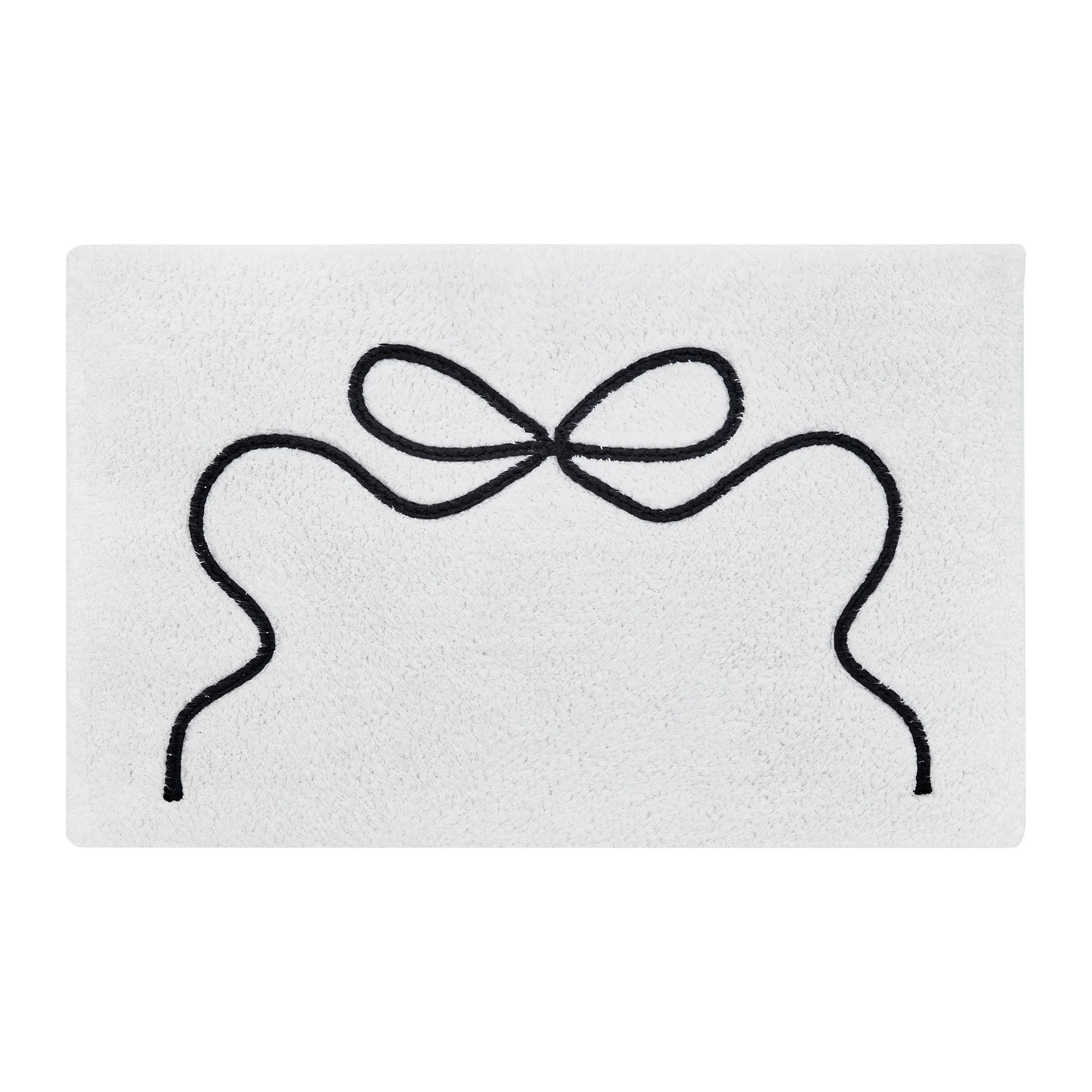 My Texas House White/Black Ribbon Cotton Bath Rug, 20" x 32" | Walmart (US)