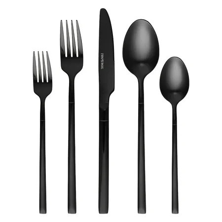 Thyme & Table Arden 20-Piece Black Stainless Steel Flatware Set, Service for 4 | Walmart (US)