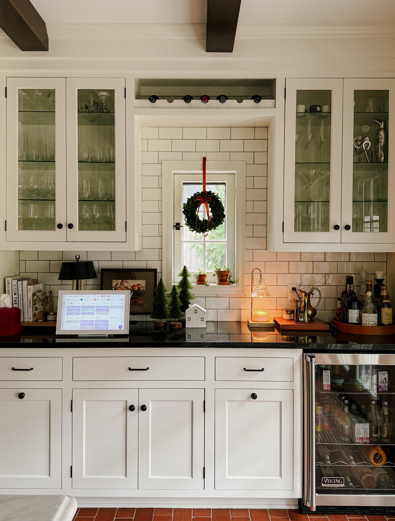 First glimpse of Christmas! Been using these mini preserved boxwood wreath for years. They’re no longer available but linking similar ones. The one from Ballard is on sale right now and the candle warmer is 20% off! My code for our family digital calendar is still active - use code PATTIW15 for 15% off at skylightframe.com.  | holiday decorating, Christmas decor, kitchen |

#LTKHoliday #LTKSaleAlert #LTKHome