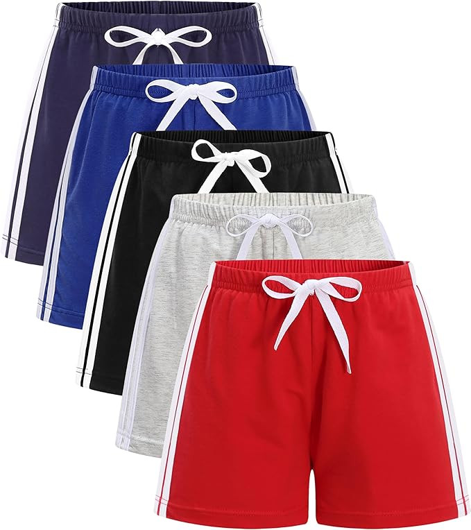 GFQLONG 5 Pack Toddler Boys Girls Cotton Athletic Running Shorts, Kids Summer Casual Fashion Socc... | Amazon (US)