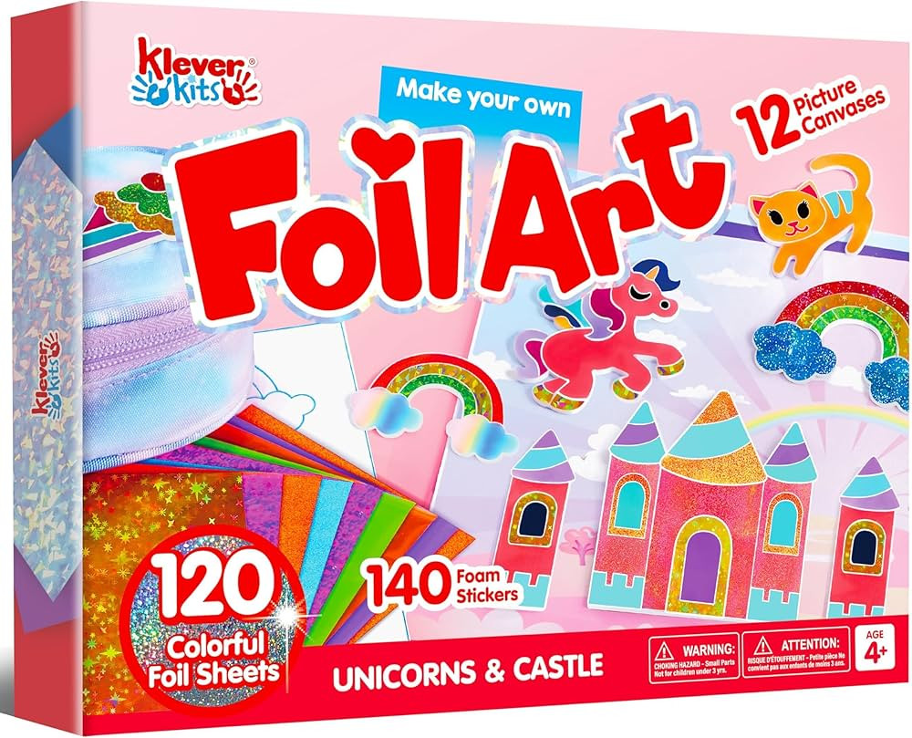 Klever Kits Foil Art Kit for Kids - Arts & Crafts Supplies, Mess Free Coloring, Foil Foam Sticker... | Amazon (US)
