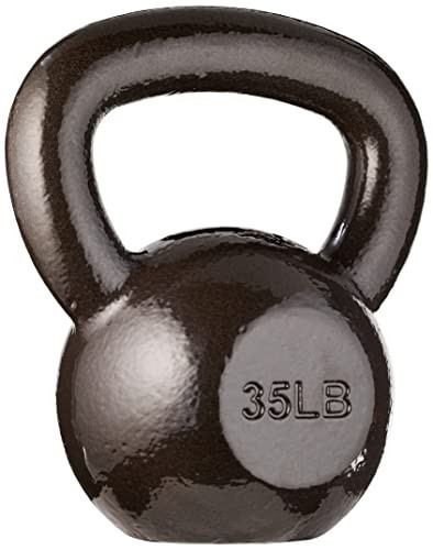 Amazon Basics Cast Iron Kettlebell, 35 pounds, Black | Amazon (US)