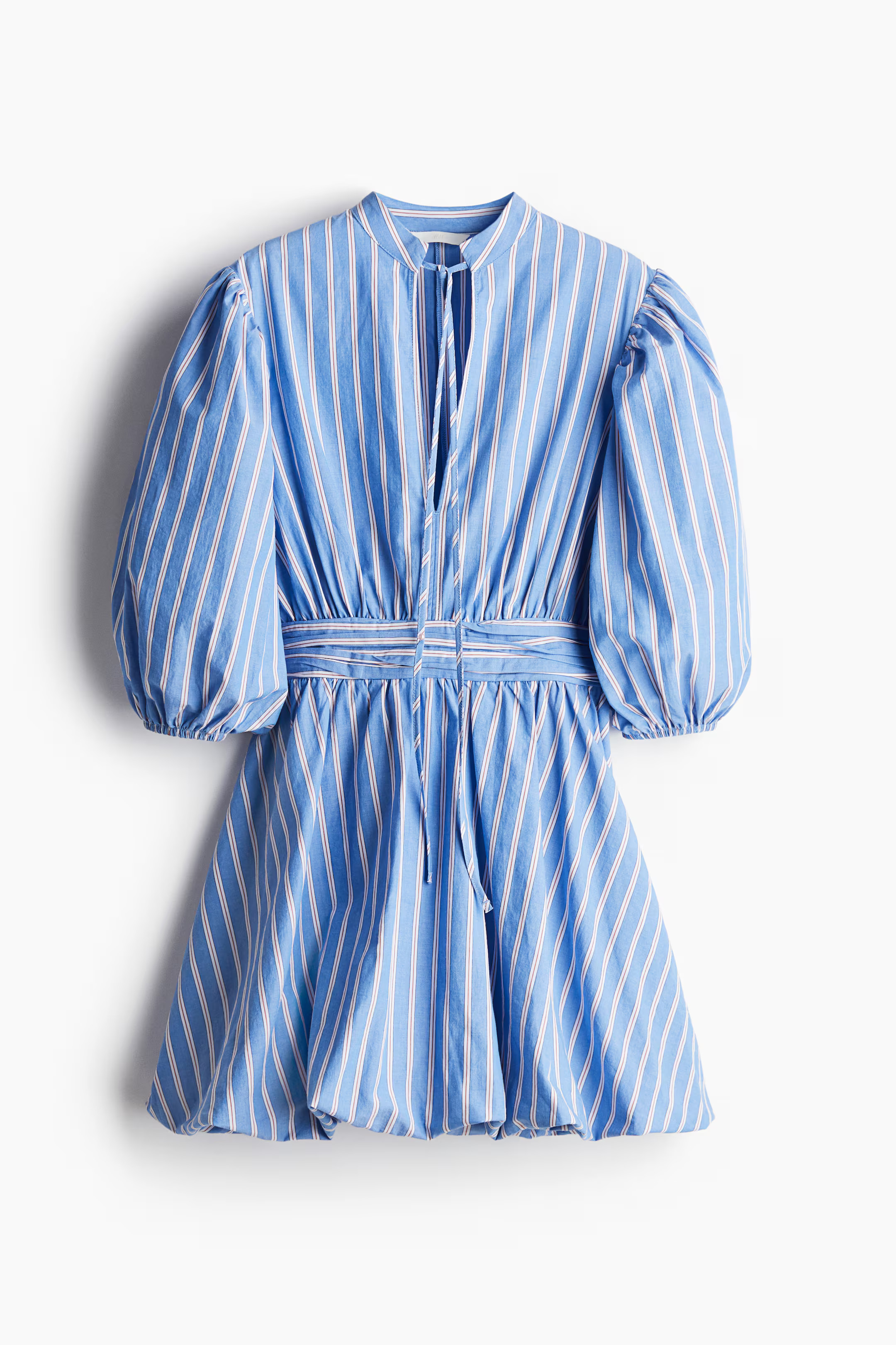 Bubble-Hem Dress - Blue/striped - Ladies | H&M US | H&M (US + CA)