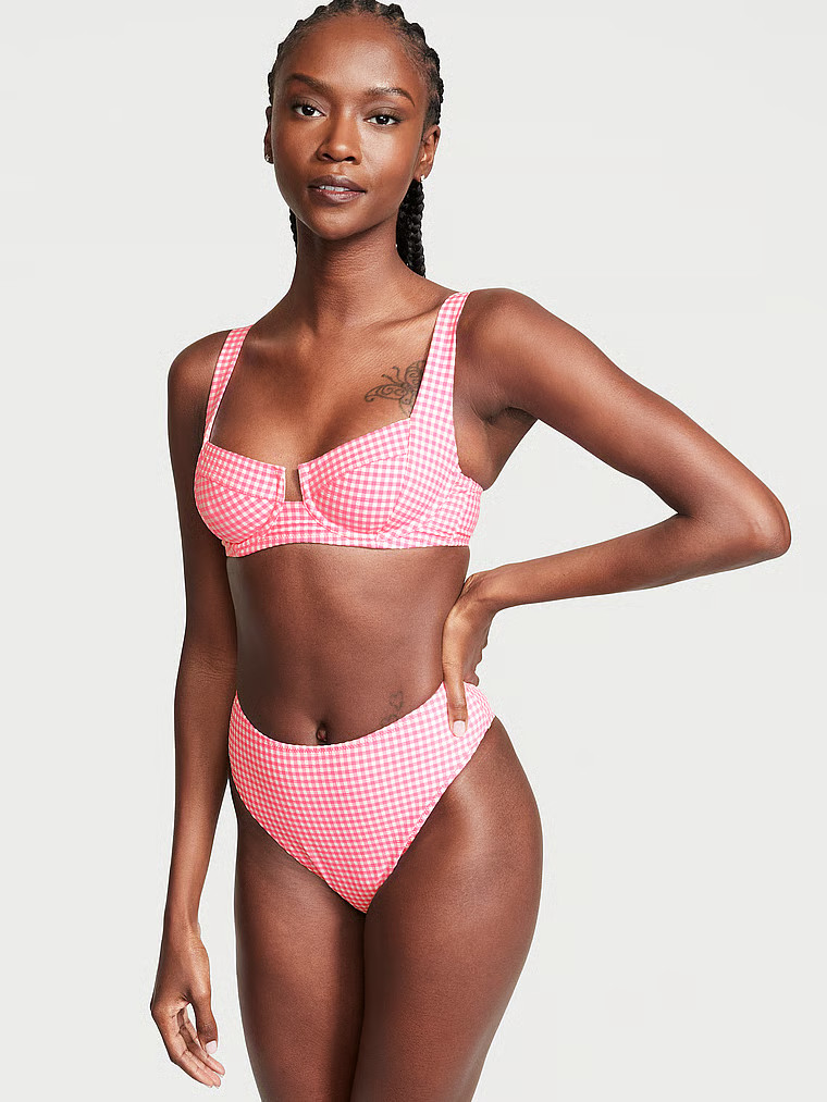Gingham Full-Coverage Swim Top | Victoria's Secret (US / CA )