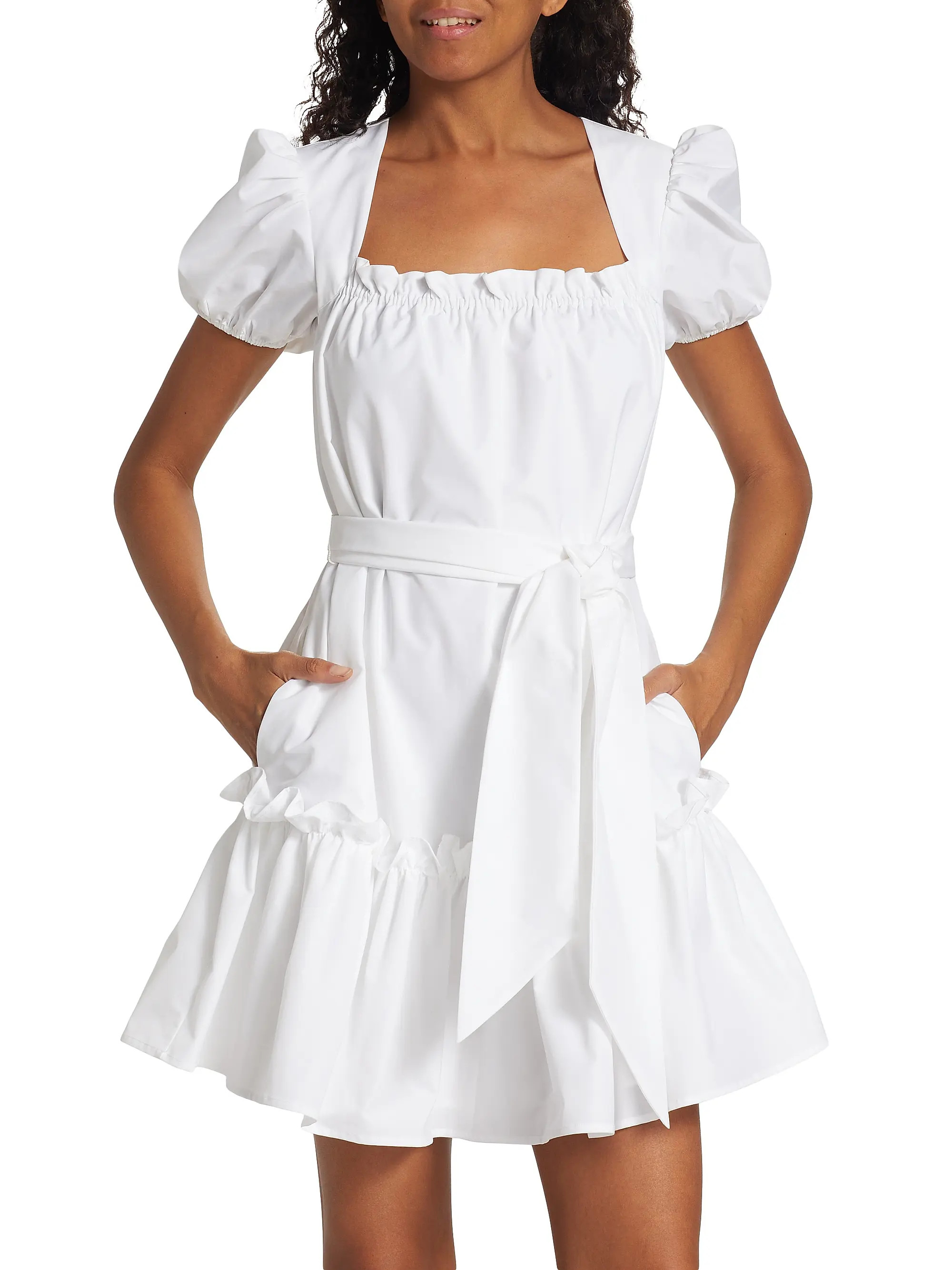 Ruffled Puff-Sleeve Minidress | Saks Fifth Avenue