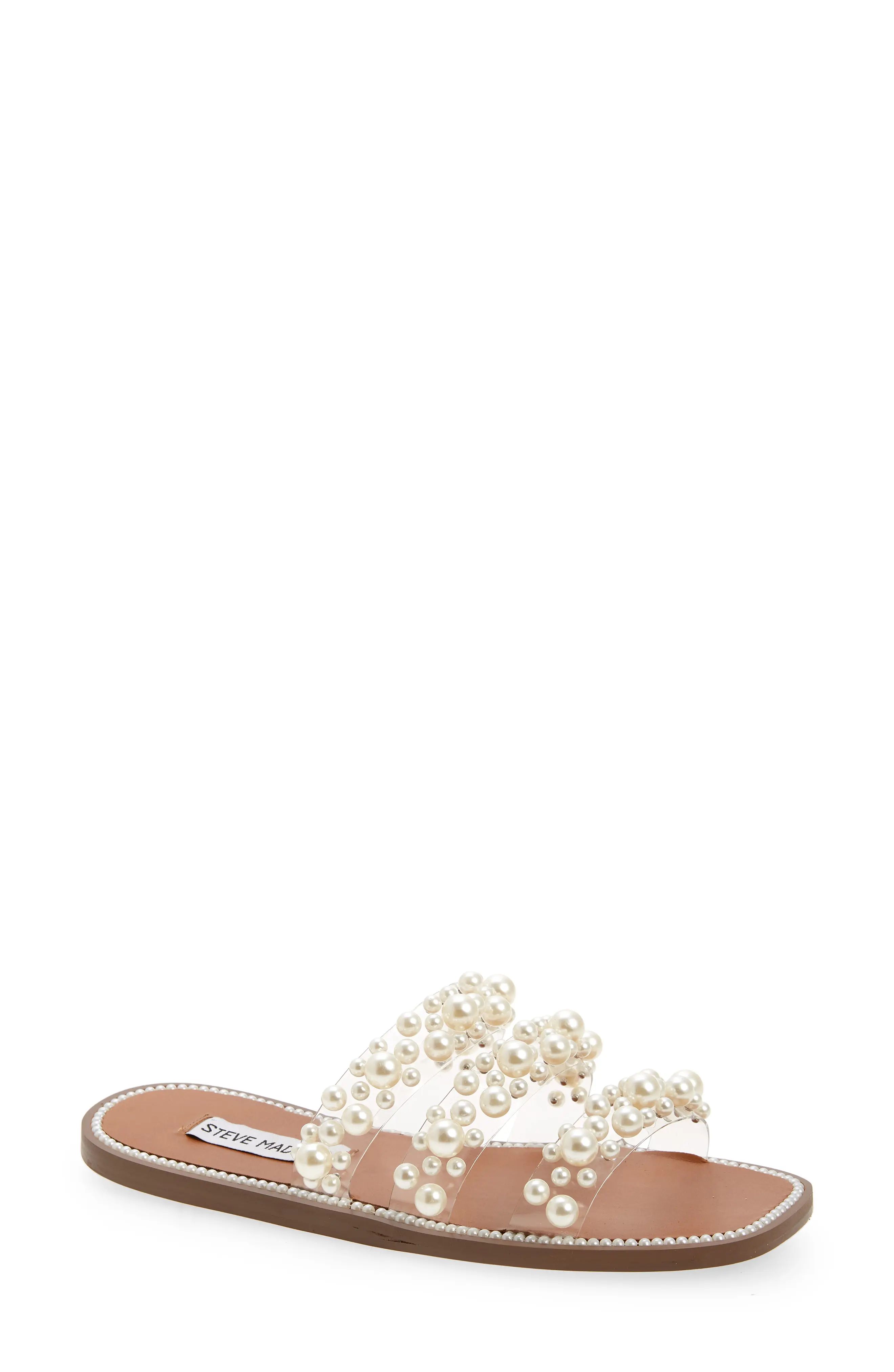 Steve Madden Taye Embellished Sandal in Clear at Nordstrom, Size 5.5 | Nordstrom