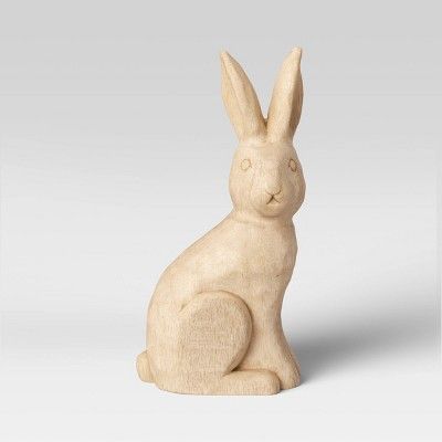 Decorative Wooden Sitting Bunny Figurine Brown - Threshold™ | Target