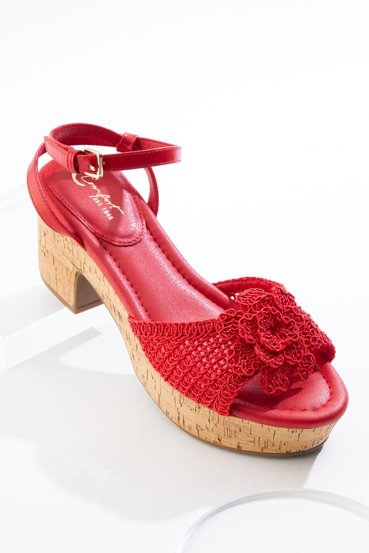 Crochet Flower Platform Sandals | Cato Fashions