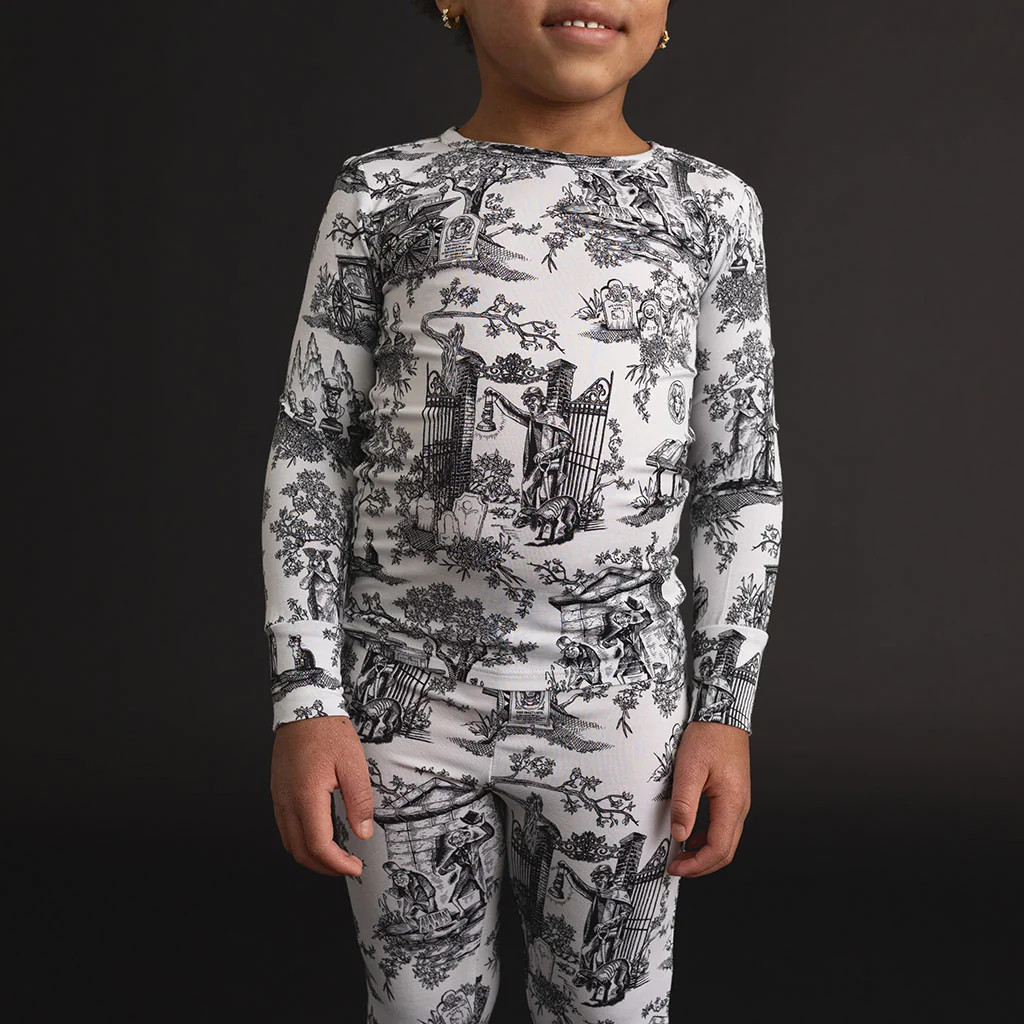 Disney The Haunted Mansion Toile Classic Pajama Set 5T-6T / White | Posh Peanut