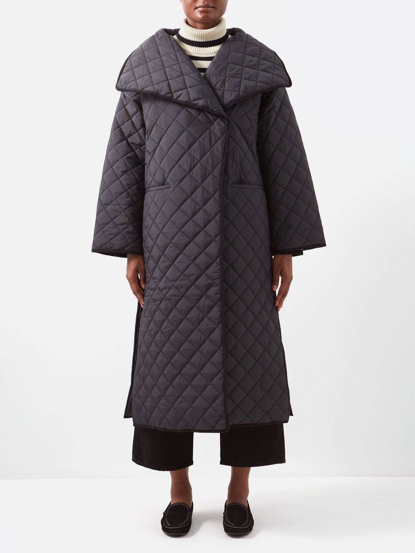 Quilted recycled-shell wrap coat | Toteme | Matches (UK)