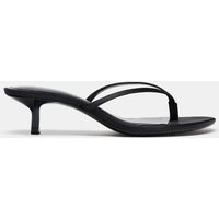 Zara - Satin Kitten Heel Sandals - Black - 6½ - Woman | Zara US