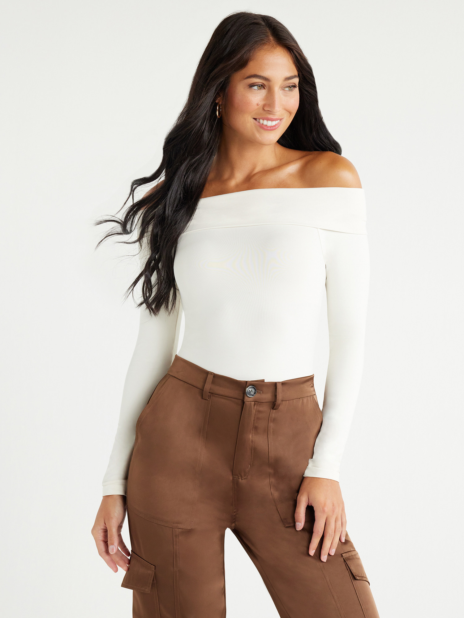 Sofia Jeans Women's Seamlessly Smoothing Off the Shoulder Bodysuit, Sizes XS-2XL | Walmart (US)