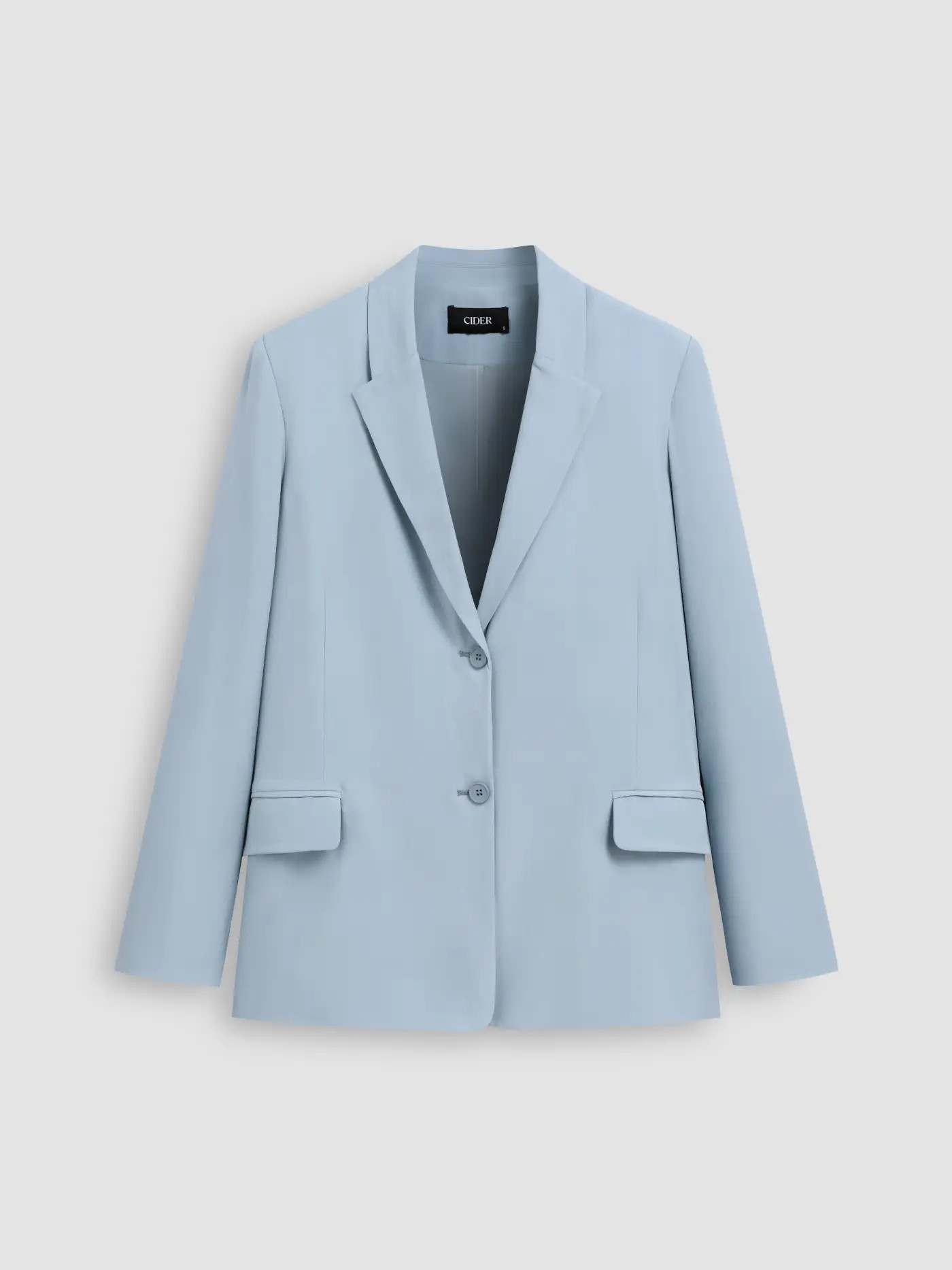 Geweven Collar Solid Pocket Oversized Blazer For Dagelijkse casual Werk | Cider