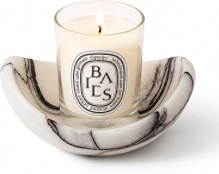 Candle Holders Italy Premium Natural Lilac Marble Candlestick Holder for Jar Pillar Candles Boat-... | Amazon (US)