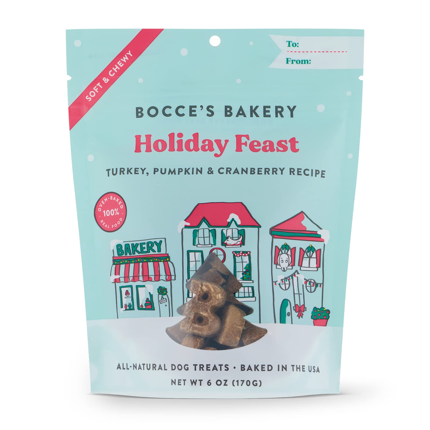 Bocce's Bakery Holiday Feast Recipe Treats for Dogs, Wheat-Free Everyday Dog Treats, Made with Re... | Amazon (US)