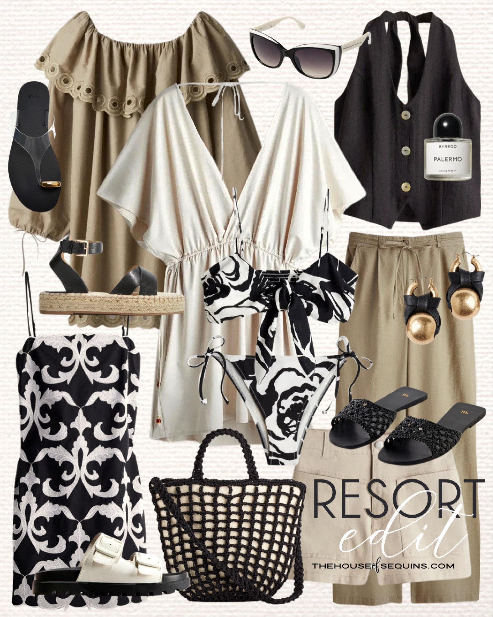 Shop these H&M Vacation Outfit and Resortwear finds! H and M summer outfit, linen pants, vest top, bikini swimsuit coverup, linen shirt, Madewell crochet bag, braided sandals, espadrilles, Birkenstock Arizona look for less, vinyl sandals and more!

#LTKFindsUnder50 #LTKTravel #LTKSwim