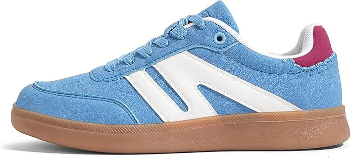 LUCKY STEP Women Classic Retro Gum Sole Fashion Sneakers Casual Tennis Skate Shoe Genuine Leather... | Amazon (US)