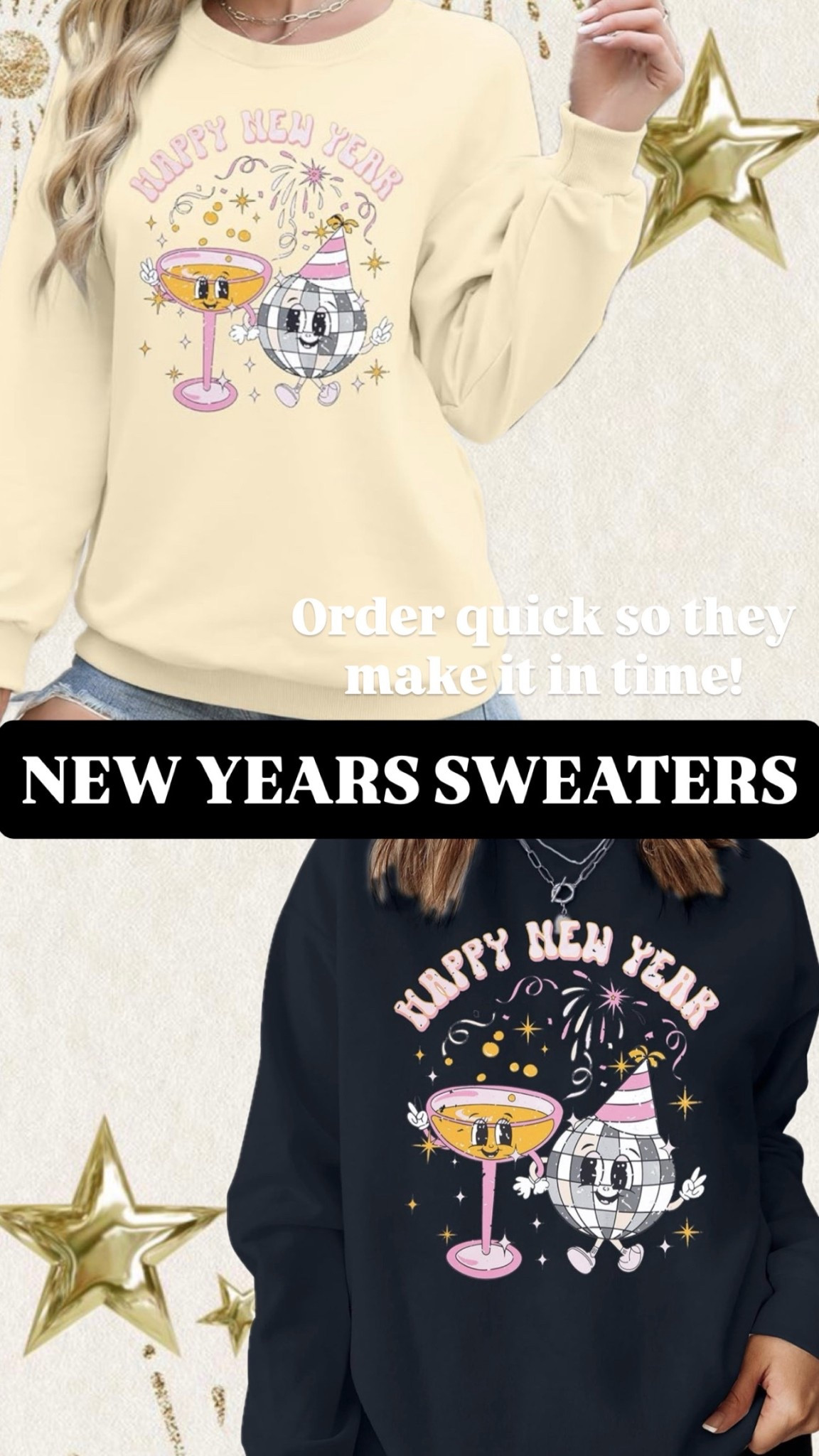 New years sweaters!! Order on Amazon quick so they get here in time! 

New Year’s Eve
New years sweaters 
Amazon
Holiday 

#LTKHoliday