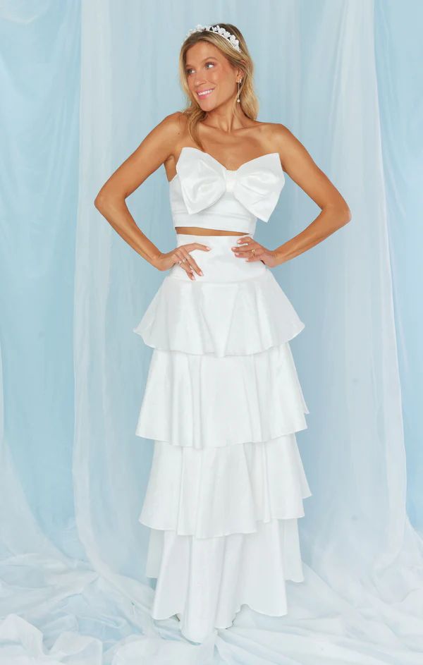 Katrina Swing Skirt ~ White Taffeta | Show Me Your Mumu