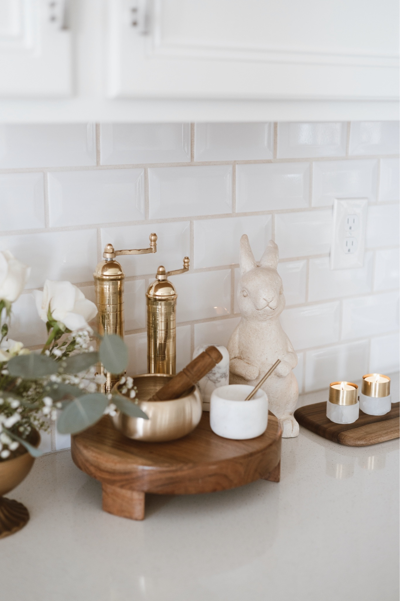 Neutral Kitchen Styling - Cove Home Decor - Aesthetic Home Decor - Easter kitchen styling - easter diy - easter decor - easter bunny - spring flowers - natural home products - organic home living - organic modern home #covehome 

#LTKhome #LTKSeasonal #LTKstyletip