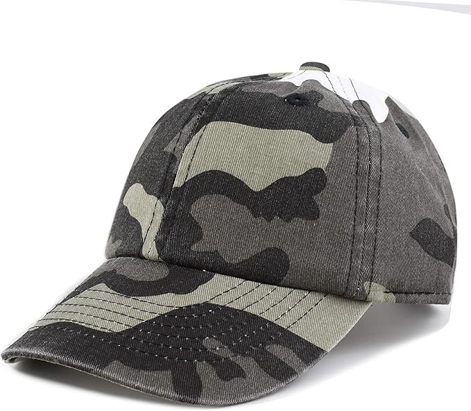 The Hat Depot Kids Washed Low Profile Cotton & Denim & Tie Dye Plain Baseball Cap Hat | Amazon (US)